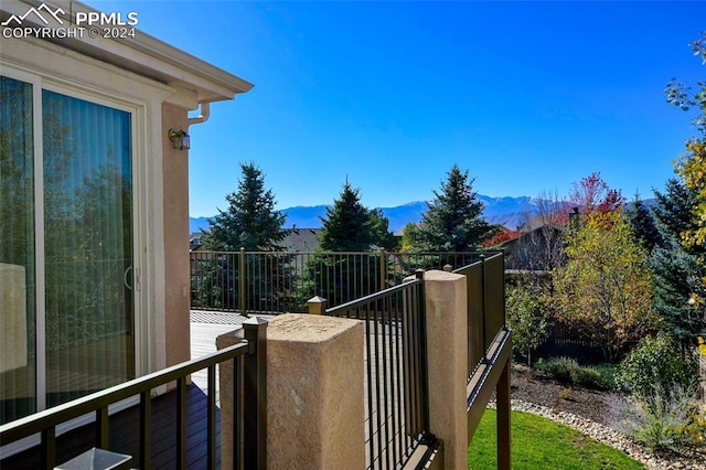 balcony with a mountain view