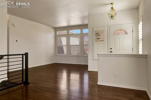 foyer entrance featuring dark hardwood / wood-style floors