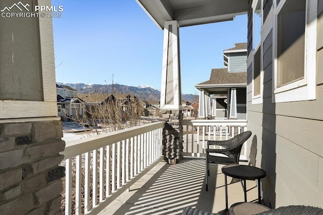 balcony with a mountain view