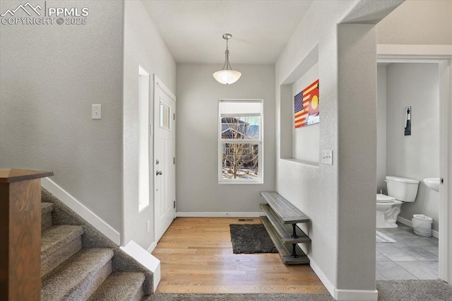 foyer featuring light hardwood / wood-style flooring