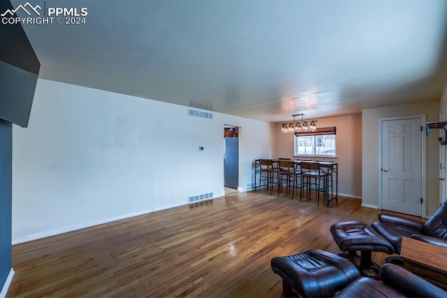 living room featuring hardwood / wood-style flooring