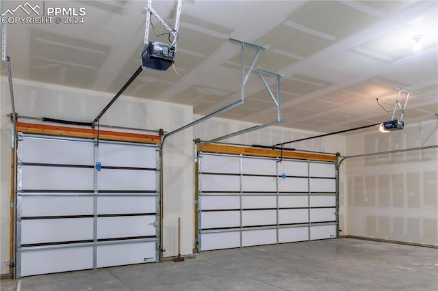 garage featuring a garage door opener