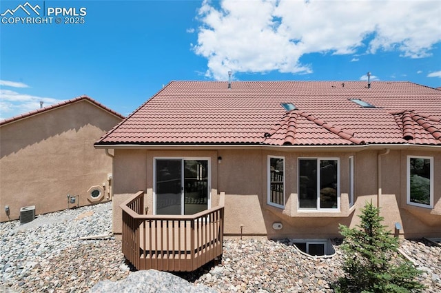 rear view of property with central AC unit