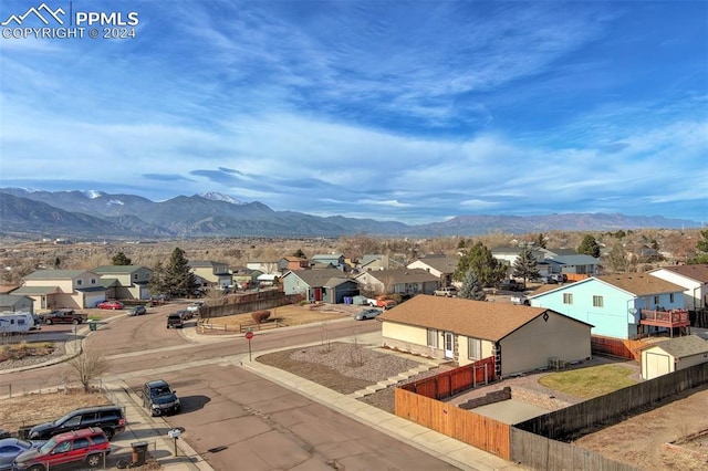 exterior space with a mountain view