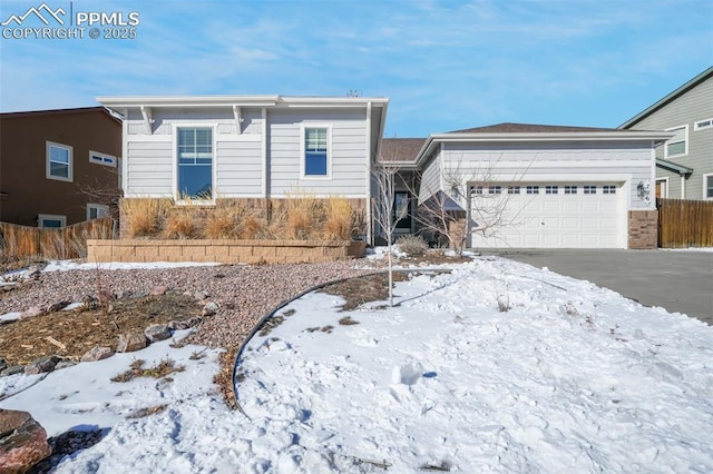 view of front of house with a garage