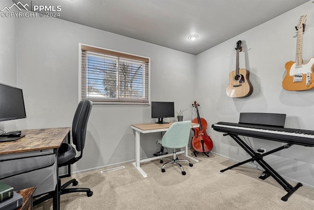 office space with light carpet