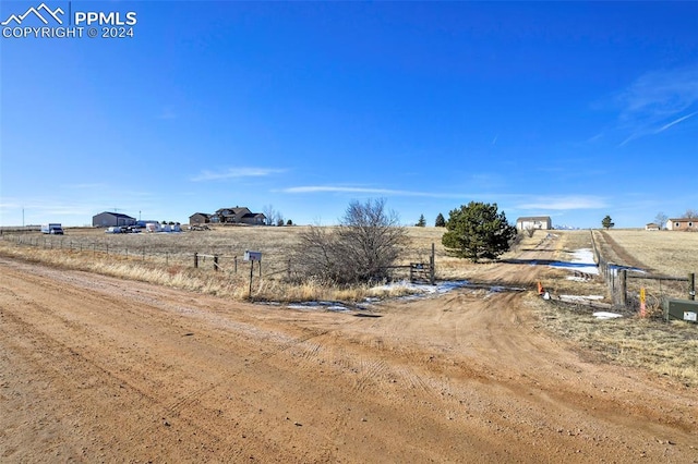 view of street with a rural view