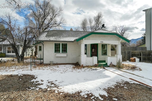 view of front of property with covered porch