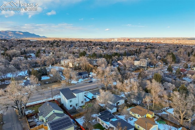 aerial view featuring a mountain view