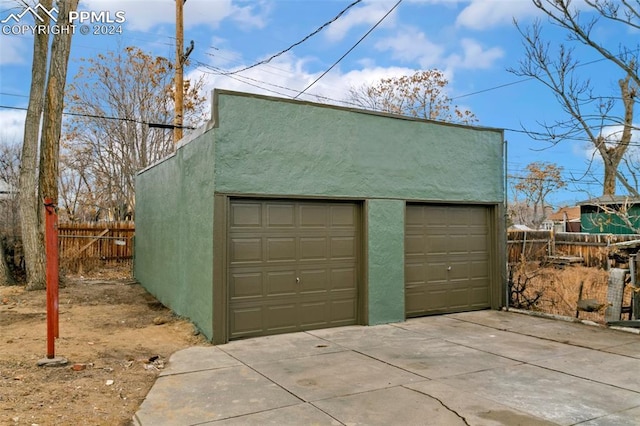 view of garage