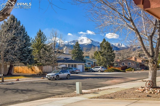 view of street featuring a mountain view