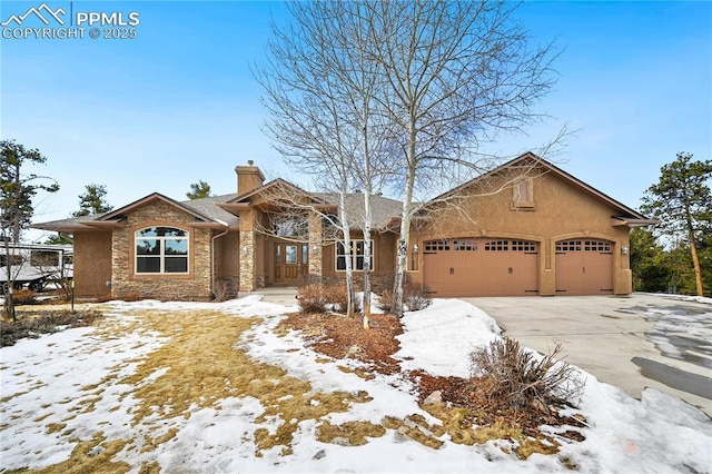 view of front of house with a garage