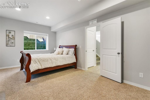 bedroom featuring carpet floors