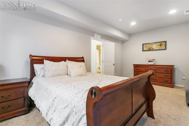 view of carpeted bedroom