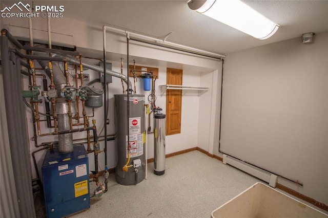 utility room with water heater