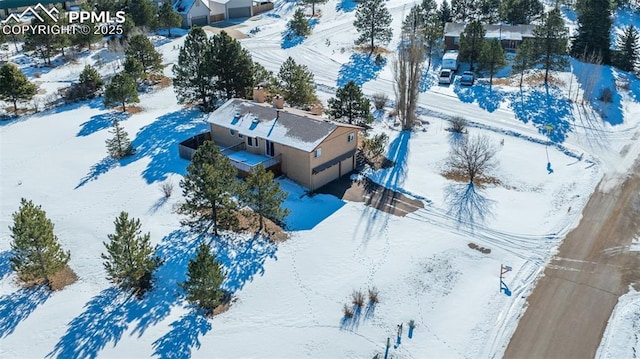 view of snowy aerial view