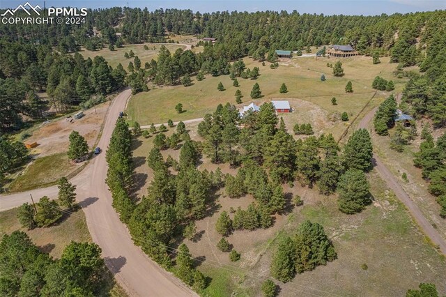 bird's eye view with a rural view