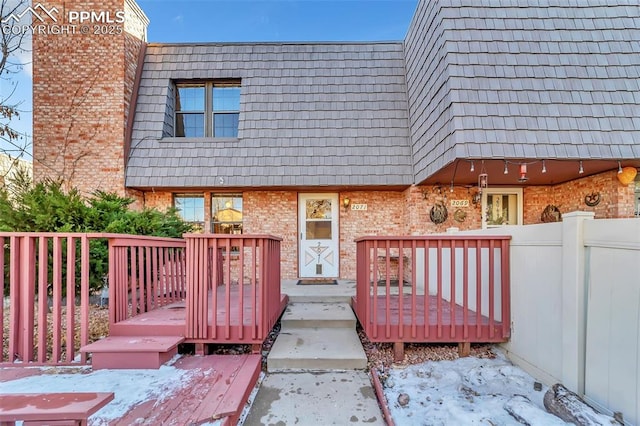 exterior space with a wooden deck