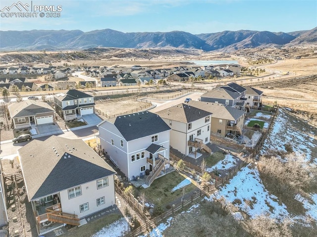 aerial view with a mountain view