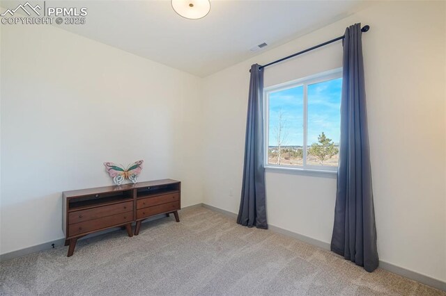 empty room featuring light colored carpet