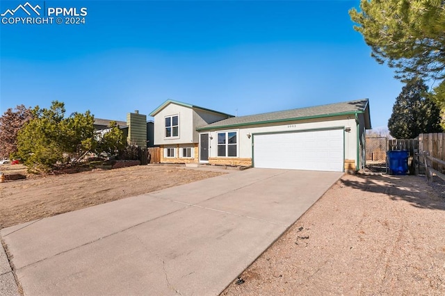 tri-level home with a garage