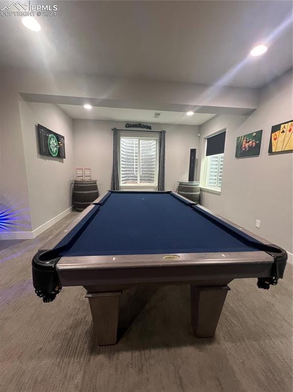 game room featuring a healthy amount of sunlight and pool table