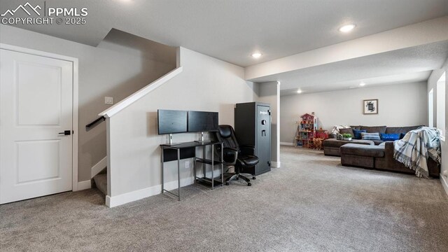 13358 Savannah Falls Ct, Peyton, CO 80831 - office featuring baseboards, carpet flooring, and recessed lighting