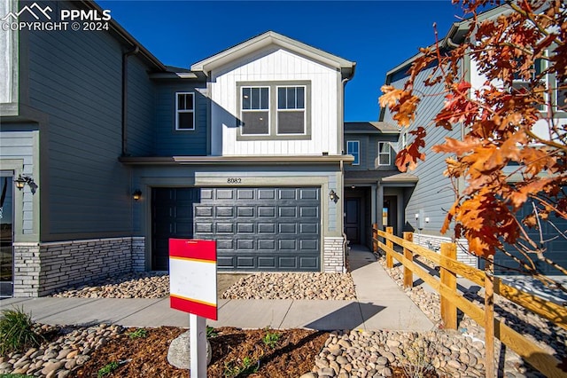 view of front of home with a garage