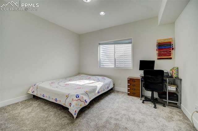 bedroom with carpet