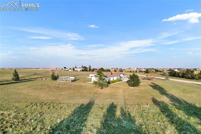 aerial view with a rural view