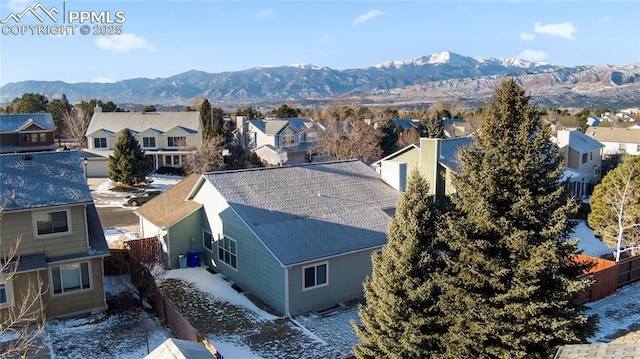 aerial view with a mountain view