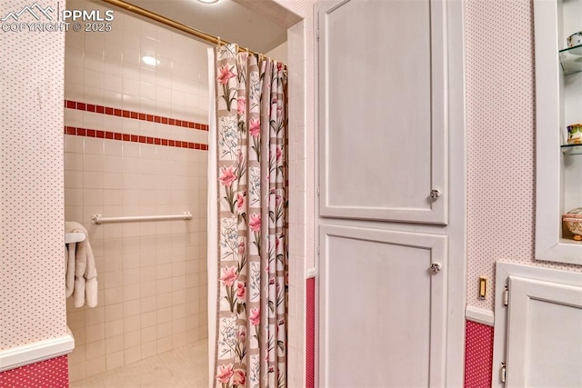 bathroom with walk in shower