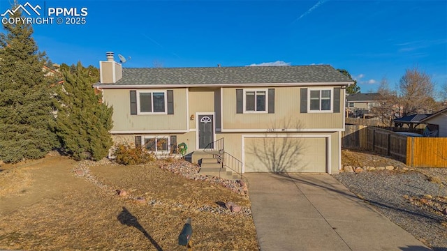 split foyer home with a garage