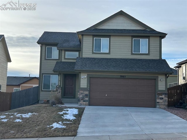 view of front of house featuring a garage