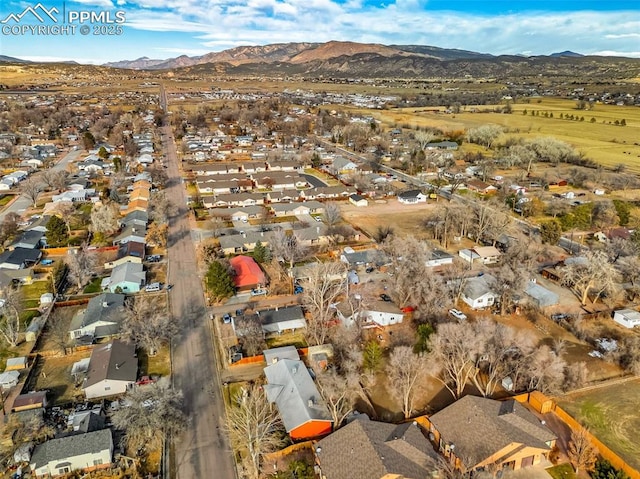 aerial view featuring a mountain view