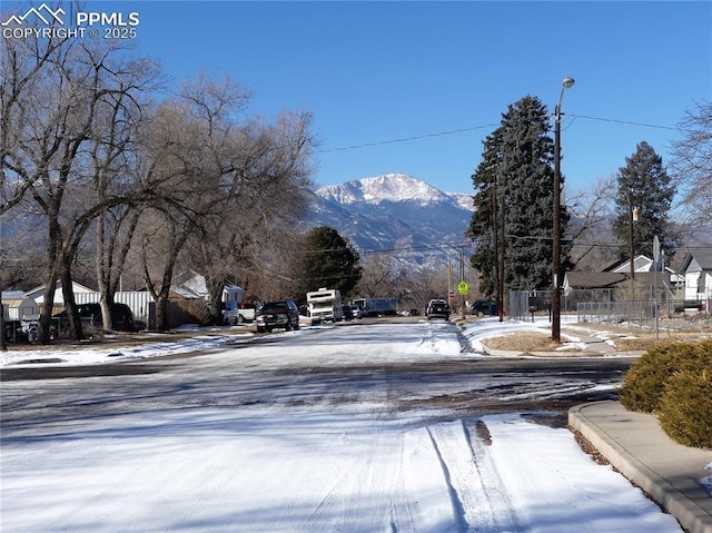 view of street featuring a mountain view