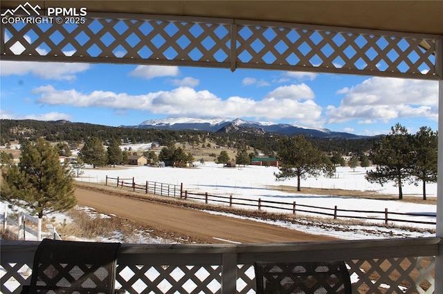 exterior space with a mountain view