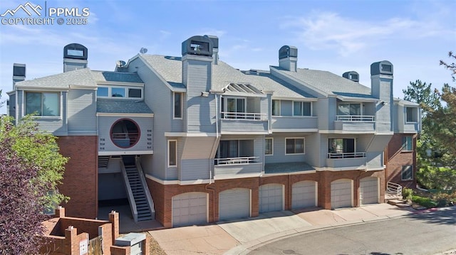 view of property featuring a garage