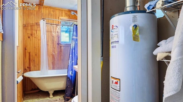 utility room with water heater