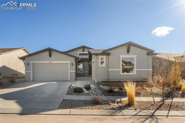 single story home with a garage