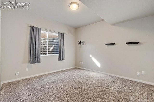 unfurnished room featuring carpet