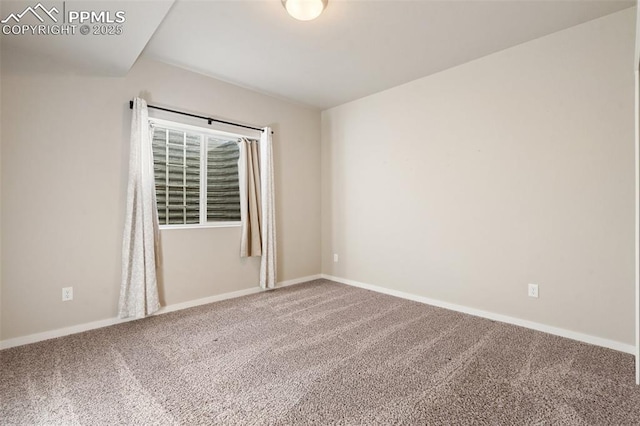 view of carpeted spare room