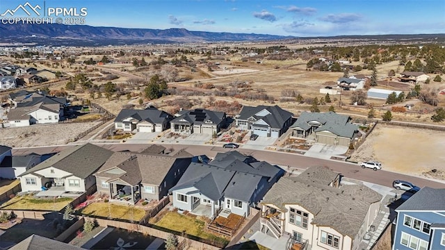 drone / aerial view with a mountain view