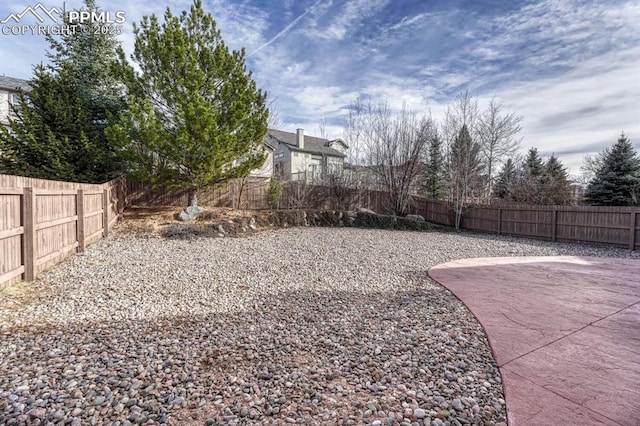 view of yard with a patio area