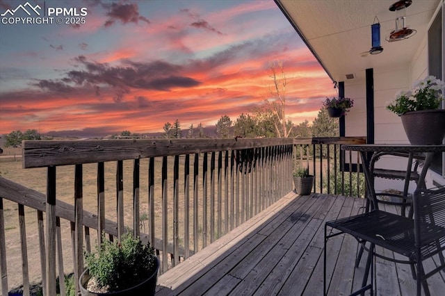 view of deck at dusk