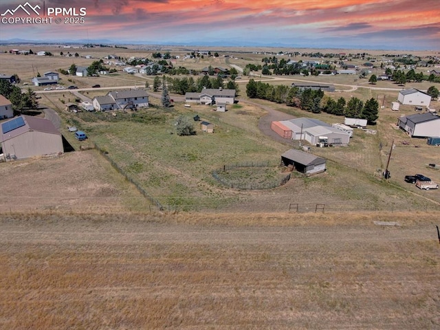 view of aerial view at dusk