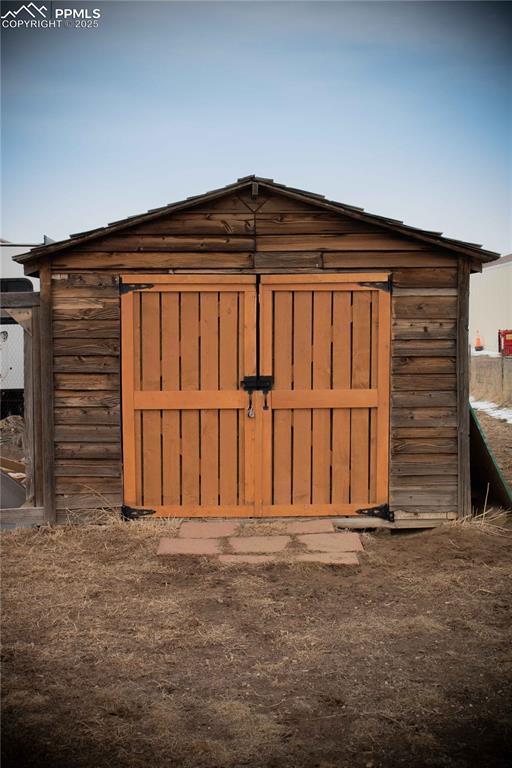 view of shed