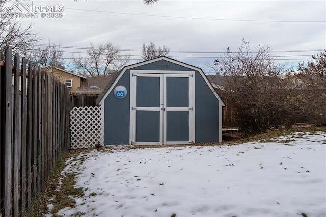 view of snow covered structure