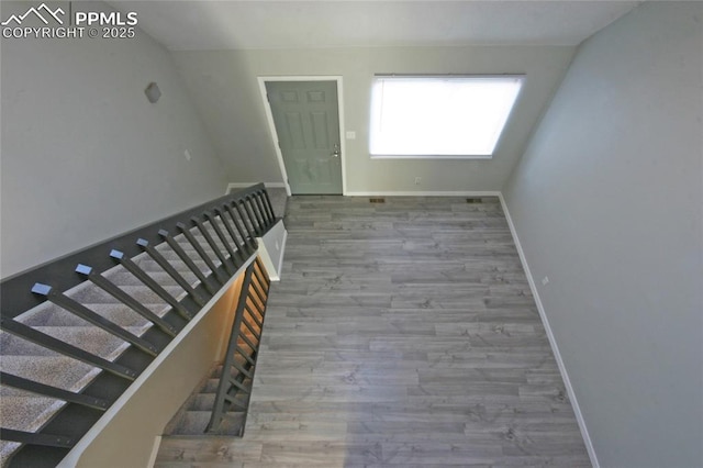 interior space with hardwood / wood-style floors