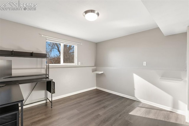 miscellaneous room with dark hardwood / wood-style flooring